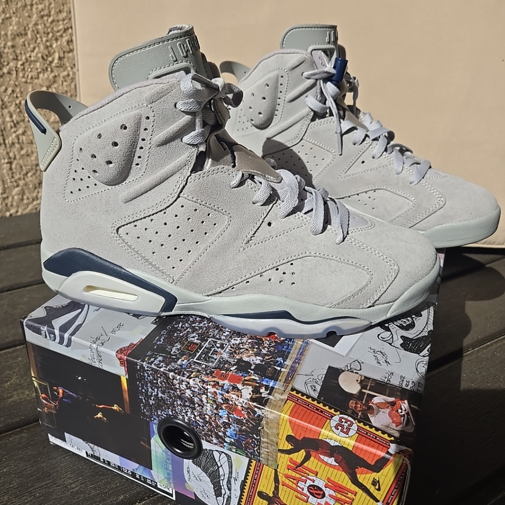 Air Jordan 6 Retro Magnet/College Blue Aimant/Marine College - Picture 2 of 12